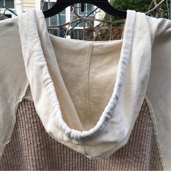 💙 Free People Knit Cropped Hoodie Sweatshirt - Picture 9 of 12
